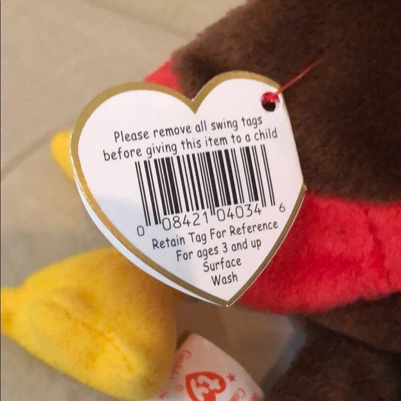 Gobbles the Turkey Ty The Beanie Babies Collection - Picture 6 of 8